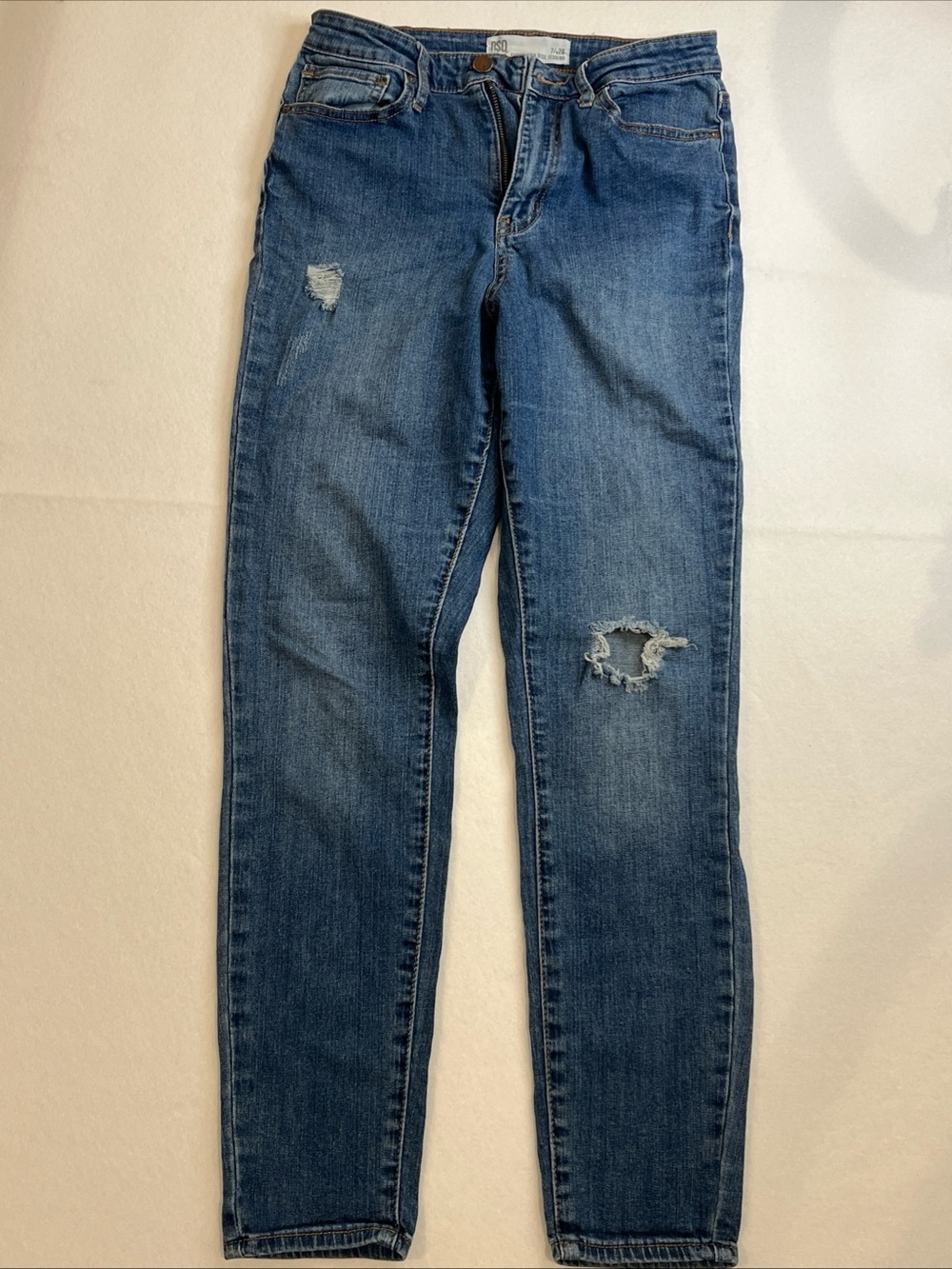 RSQ Women's Distressed Blue Jegging Jeans Super High Rise size 7/28